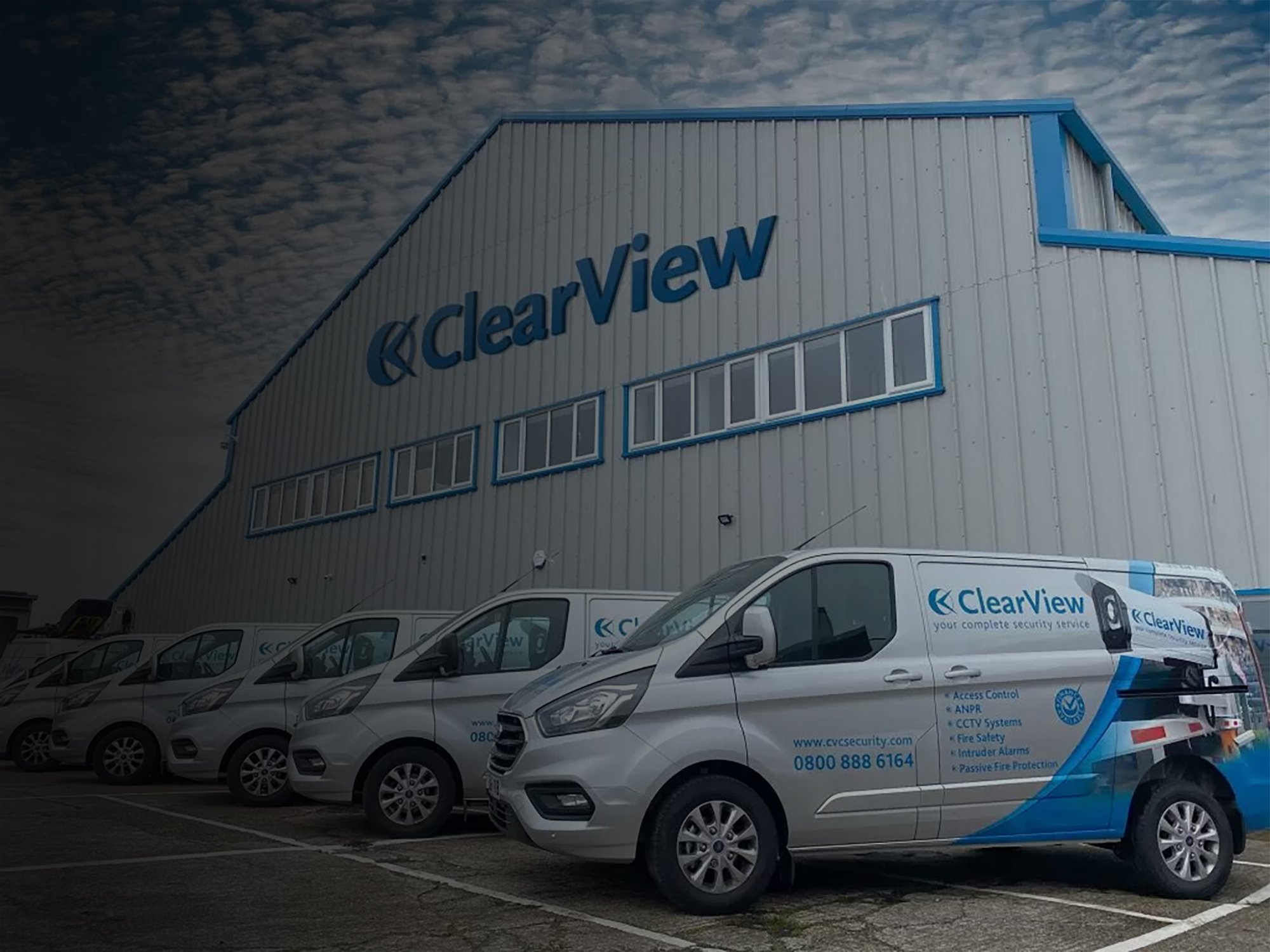 cctv installation team vans outside ClearView Communications
