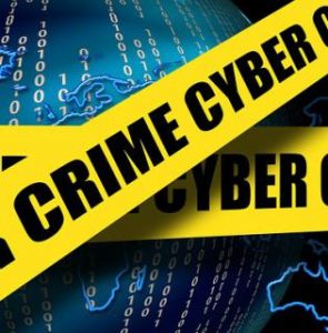 Cyber crime on yellow tape