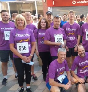 ClearView employees after a charity run