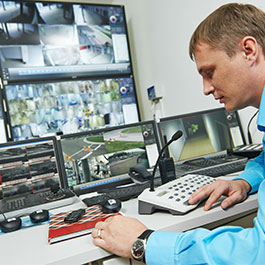 Man checks CCTV footage