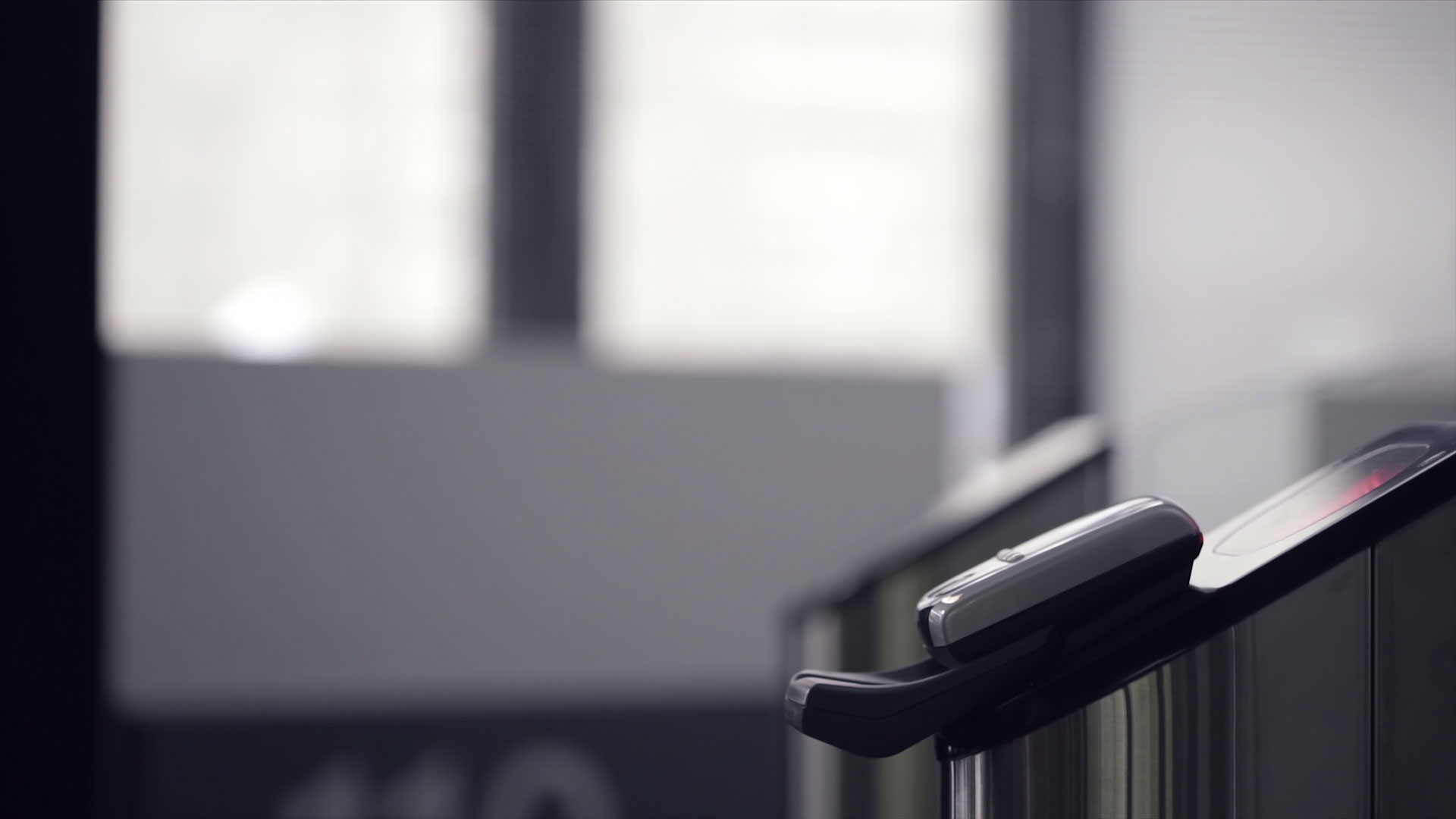 close up view of a turnstile