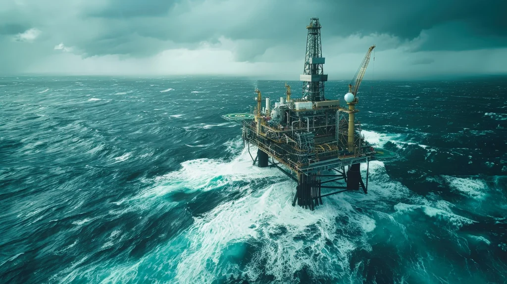 Oil Rig at Sea